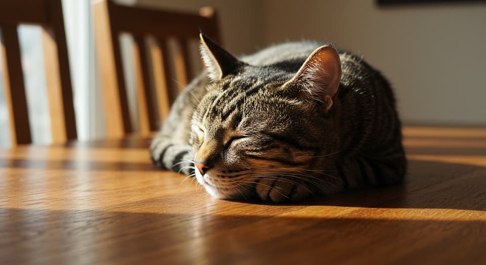 ベッドがあるのに!猫が硬いところが好きな理由