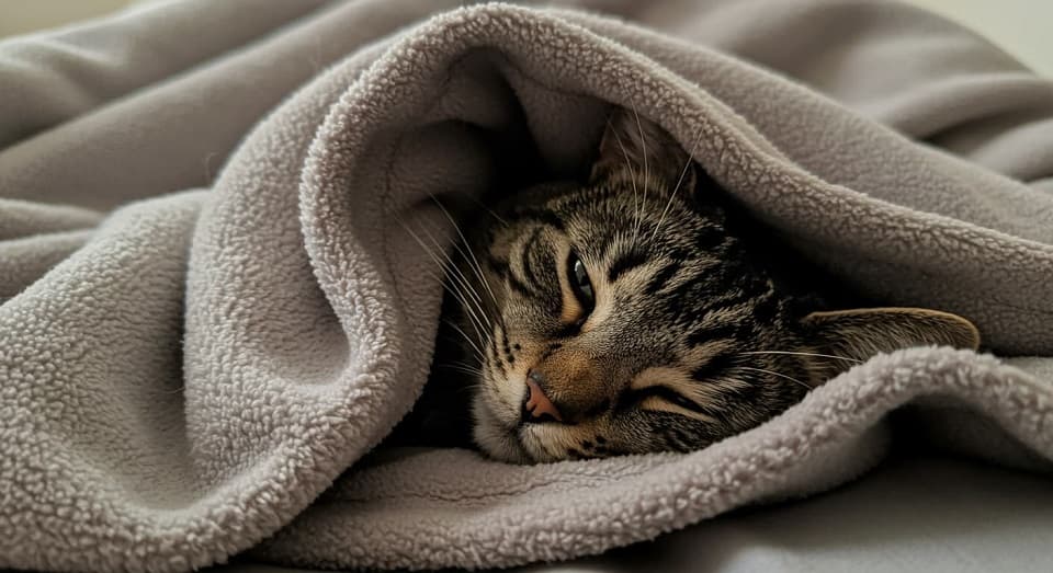 一緒に寝たい!猫が布団や毛布を嫌がる心理