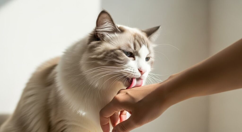 猫が人間を舐める時は飼い主を下に見ているの？